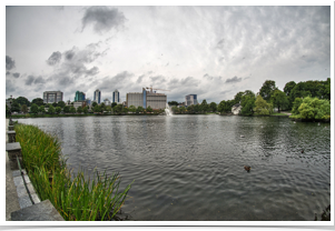 Lake in the middle of town.